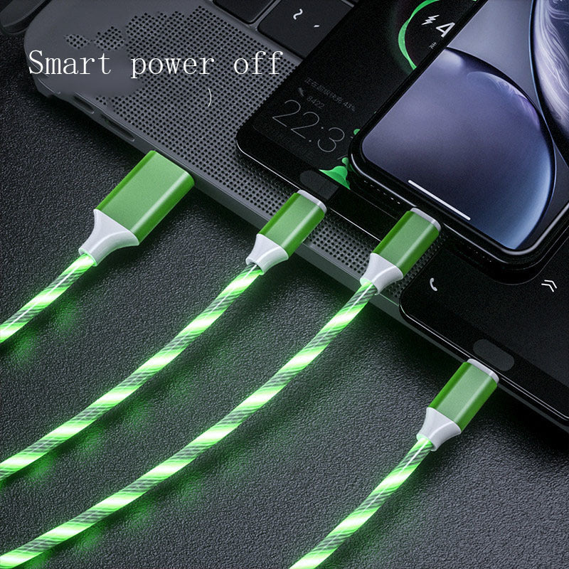 Flowing LED 3-in-1 Charger Cable (Micro USB/Type C/Lightning) | Multi-Port Fast Charging Wire