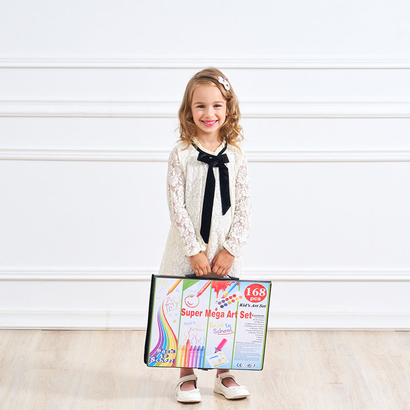 Complete Mixed Media Art Set | Oil Pastel, Watercolor Pen, & Brush Supplies