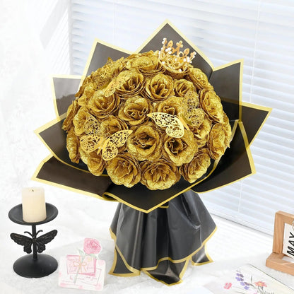 DIY Glitter Rose Bouquet