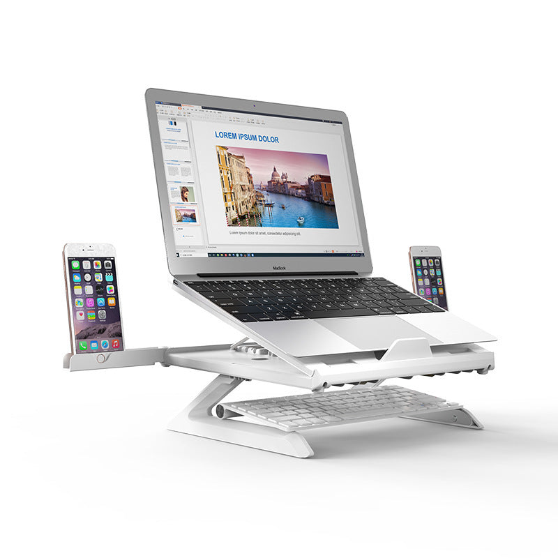 Portable Folding Aluminum Laptop Stand - Adjustable Height Riser