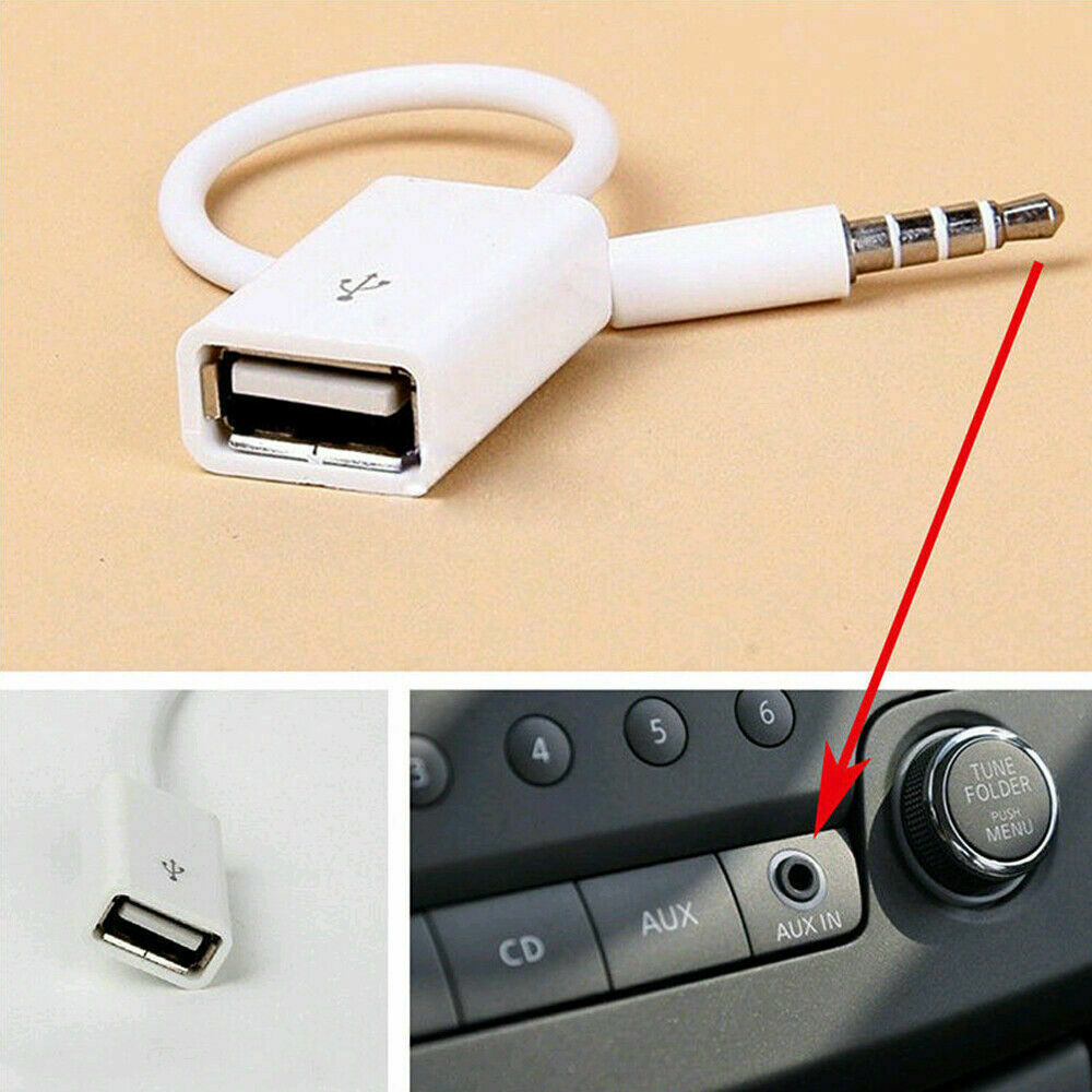 Car Audio AUX Jack to USB 2.0 Adapter Cord