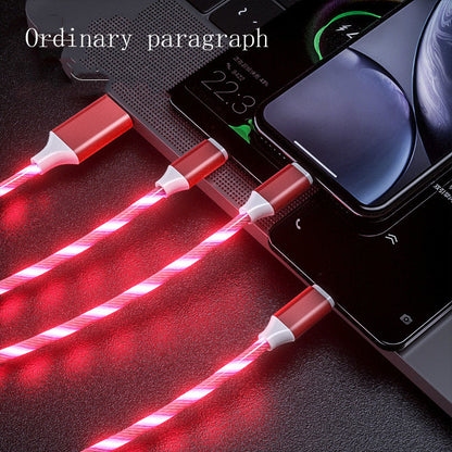 Flowing LED 3-in-1 Charger Cable (Micro USB/Type C/Lightning) | Multi-Port Fast Charging Wire