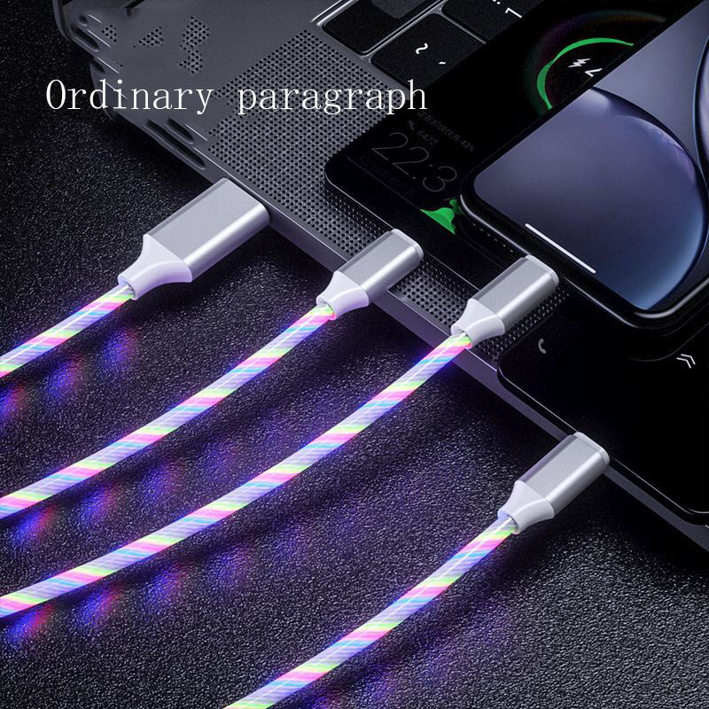 Flowing LED 3-in-1 Charger Cable (Micro USB/Type C/Lightning) | Multi-Port Fast Charging Wire