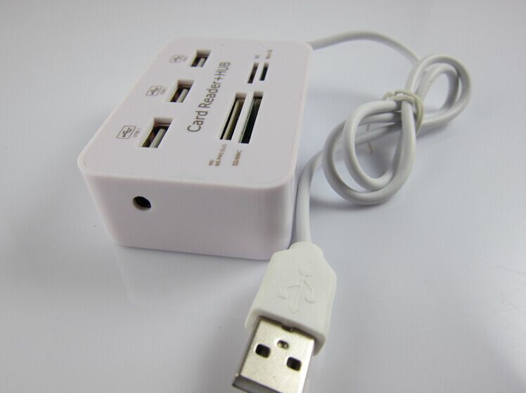 Compact USB 2.0 Hub (X Ports) with SD/MicroSD Card Reader | Portable All-in-One Data Hub for Laptop