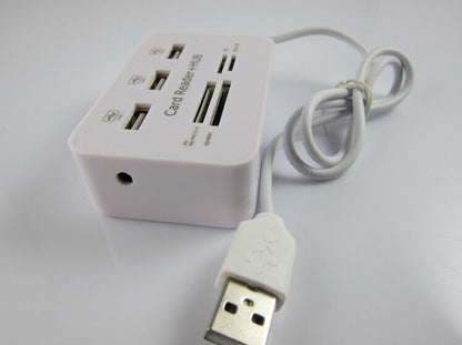 Compact USB 2.0 Hub (X Ports) with SD/MicroSD Card Reader | Portable All-in-One Data Hub for Laptop