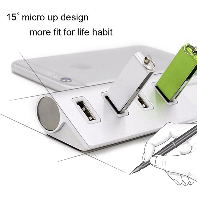 4-Port USB 2.0 Hub for Apple Mac & Windows PC - Data Splitter