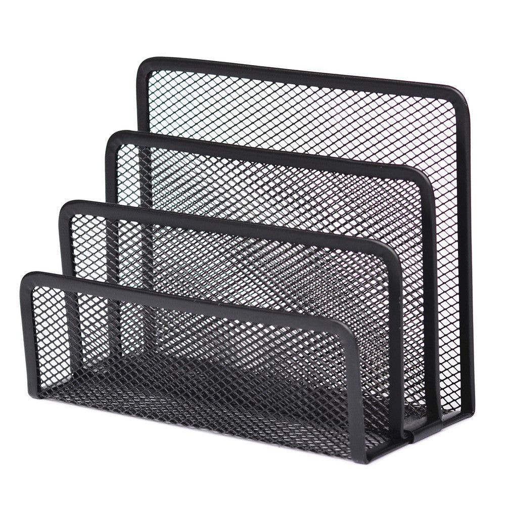 Office Mesh Desk Organizer | Metal Book Stand & File Sorter