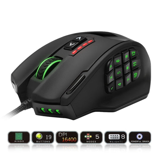 RGB Backlit Gaming Mouse - Ergonomic Wired/Wireless PC Gamer Mice