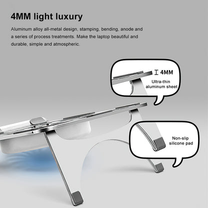 Adjustable Laptop Cooling Riser - Aluminum Folding Bracket