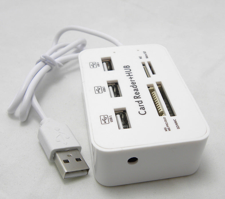 Compact USB 2.0 Hub (X Ports) with SD/MicroSD Card Reader | Portable All-in-One Data Hub for Laptop