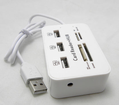 Compact USB 2.0 Hub (X Ports) with SD/MicroSD Card Reader | Portable All-in-One Data Hub for Laptop