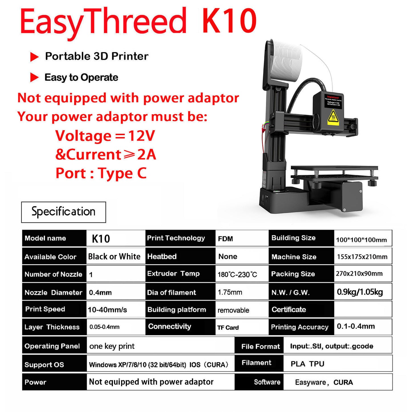 EasyThreed K10 Entry-Level 3D Printer