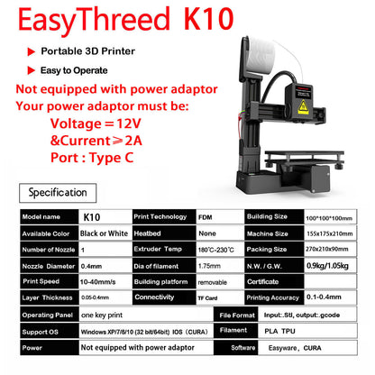 EasyThreed K10 Entry-Level 3D Printer