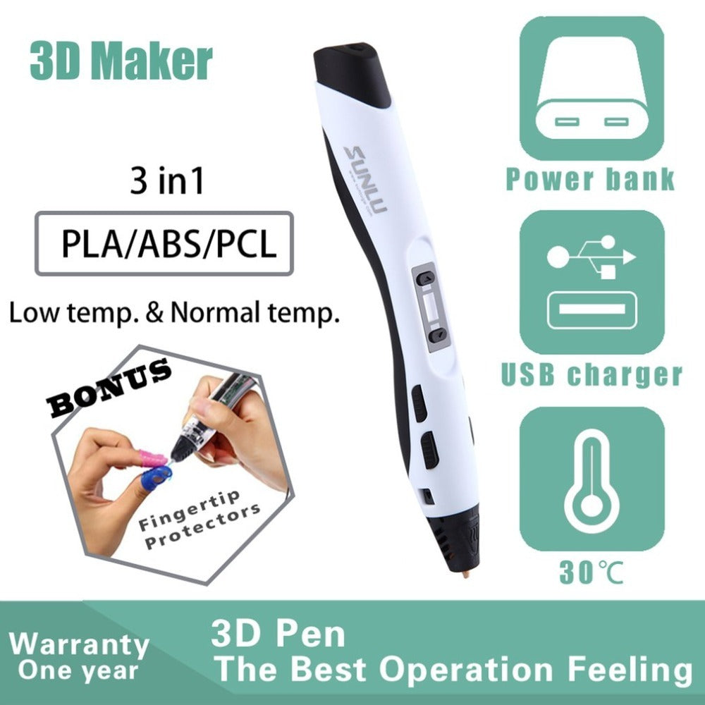Creative Graffiti 3D PEN | Digital Display PLA/PCL Printing Pen Tool