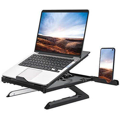 Portable Folding Aluminum Laptop Stand - Adjustable Height Riser
