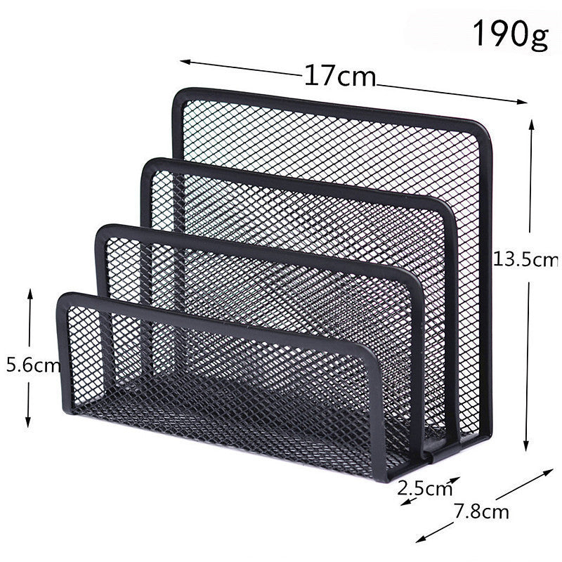 Office Mesh Desk Organizer | Metal Book Stand & File Sorter