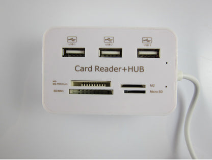 Compact USB 2.0 Hub (X Ports) with SD/MicroSD Card Reader | Portable All-in-One Data Hub for Laptop