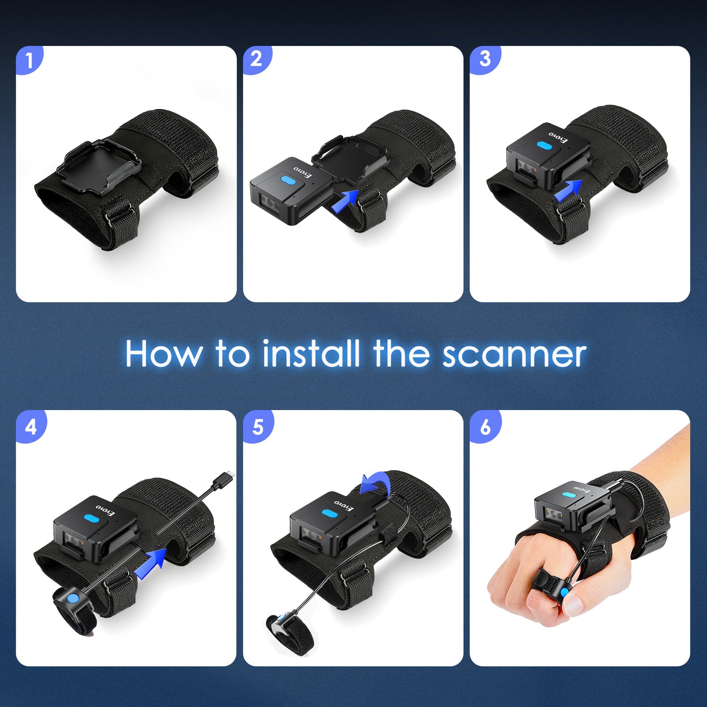 Portable Wrist Barcode SCANNER | Bluetooth 2D QR Code Reader Gloves