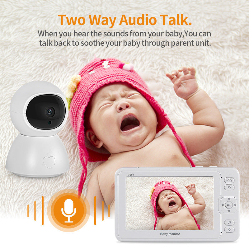 5-Inch HD Baby Monitor with Camera - Night Vision & Two-Way Talk
